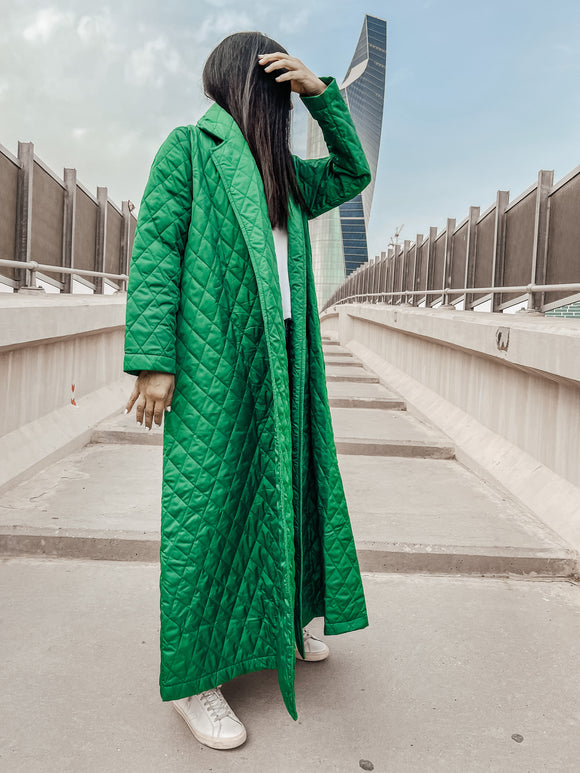 Quilted Coat Green