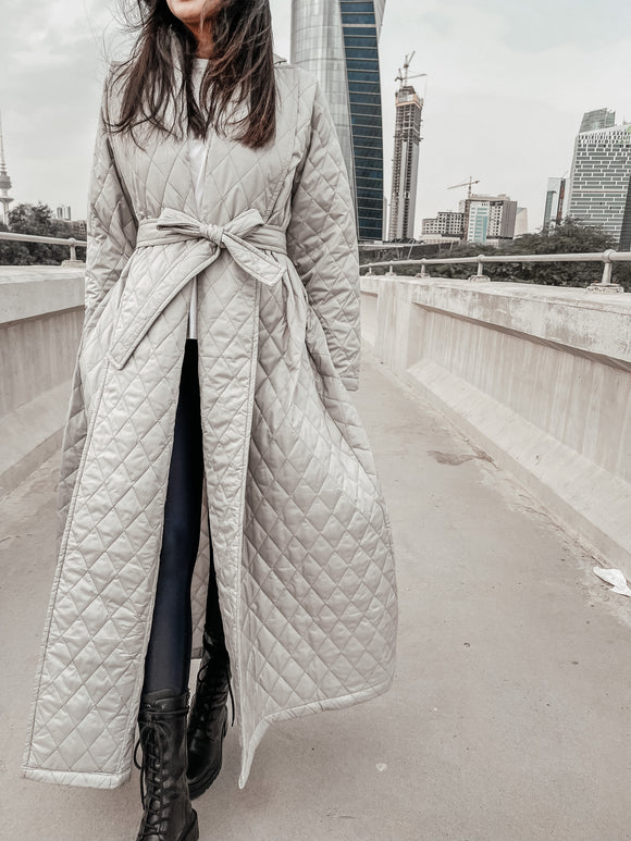 Quilted Coat Silver